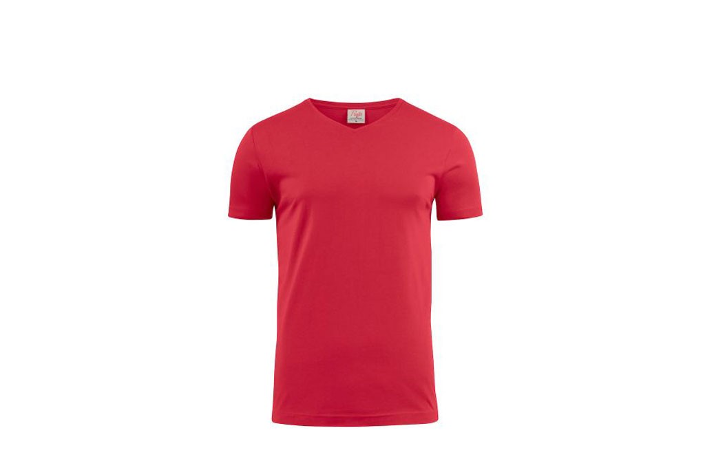Printer Heavy V-neck T-shirt 2264024 rood