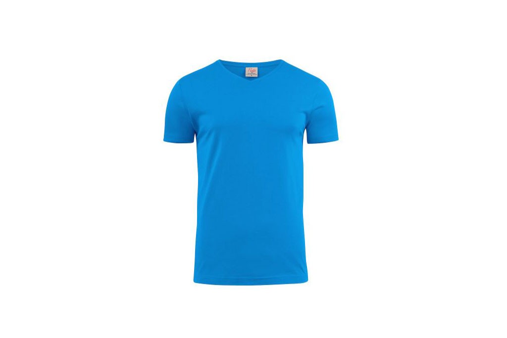 Printer Heavy V-neck T-shirt 2264024 oceaanblauw